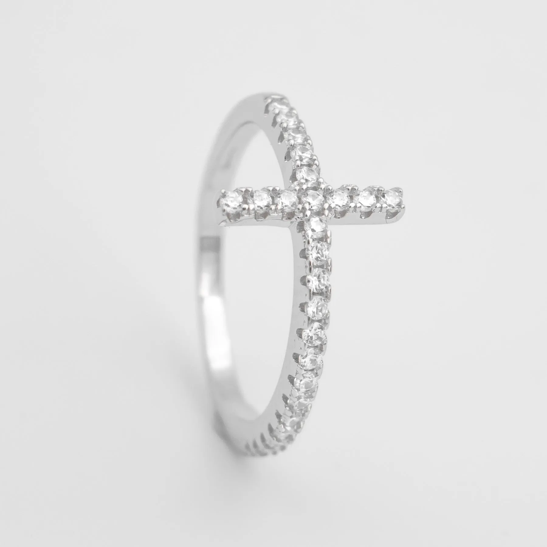 Horizontal Cross Ring | Sterling Silver sold by PRYA