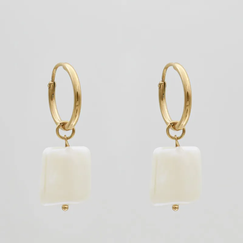 May pearl square earrings sold by PRYA