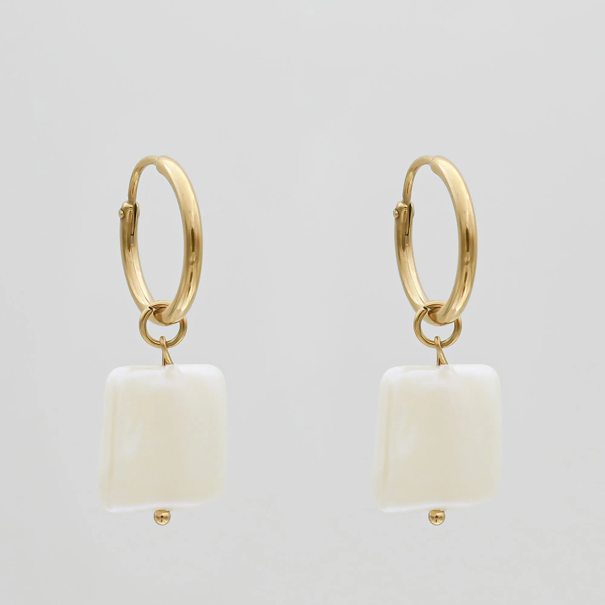 May pearl square earrings sold by PRYA
