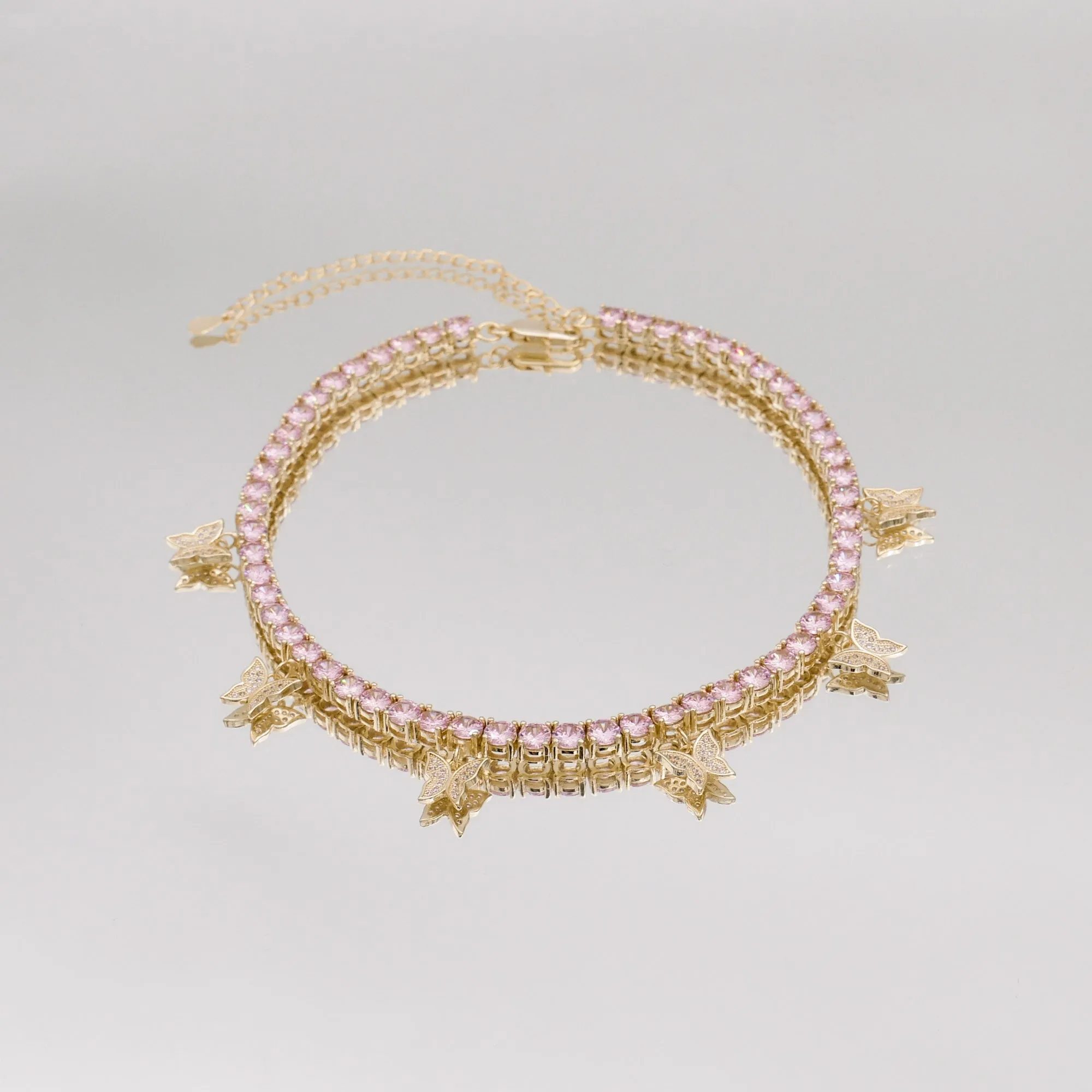 Butterfly Tennis Choker (Pink CZ) | PRYA™ sold by PRYA product image thumbnail 5