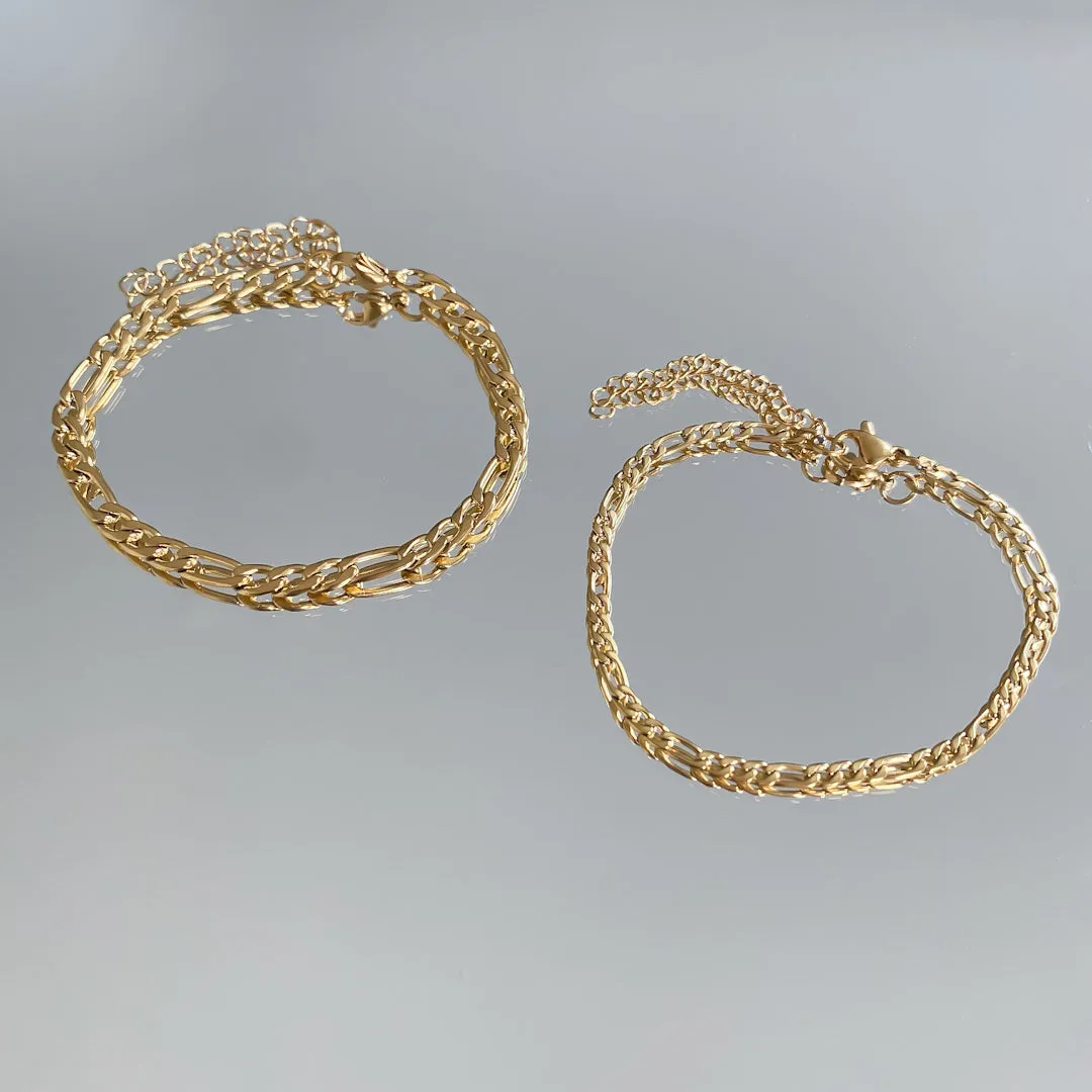 Figaro Chain Anklet Gold sold by PRYA