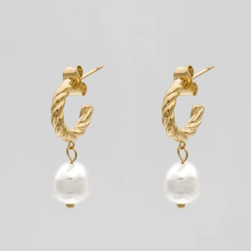 Grace pearl earrings sold by PRYA
