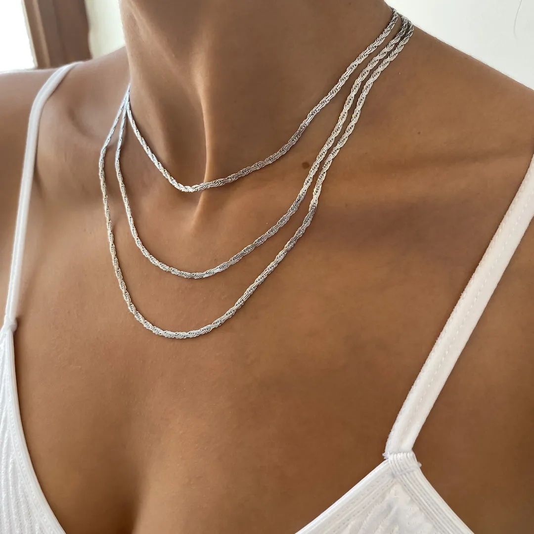Flat Rope Link Chain | Silver sold by PRYA product image thumbnail 4