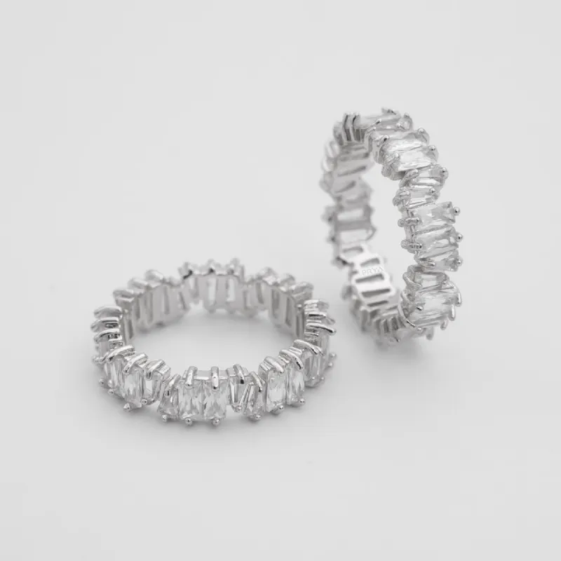 Jada Baguette Cut CZ Ring | Silver sold by PRYA
