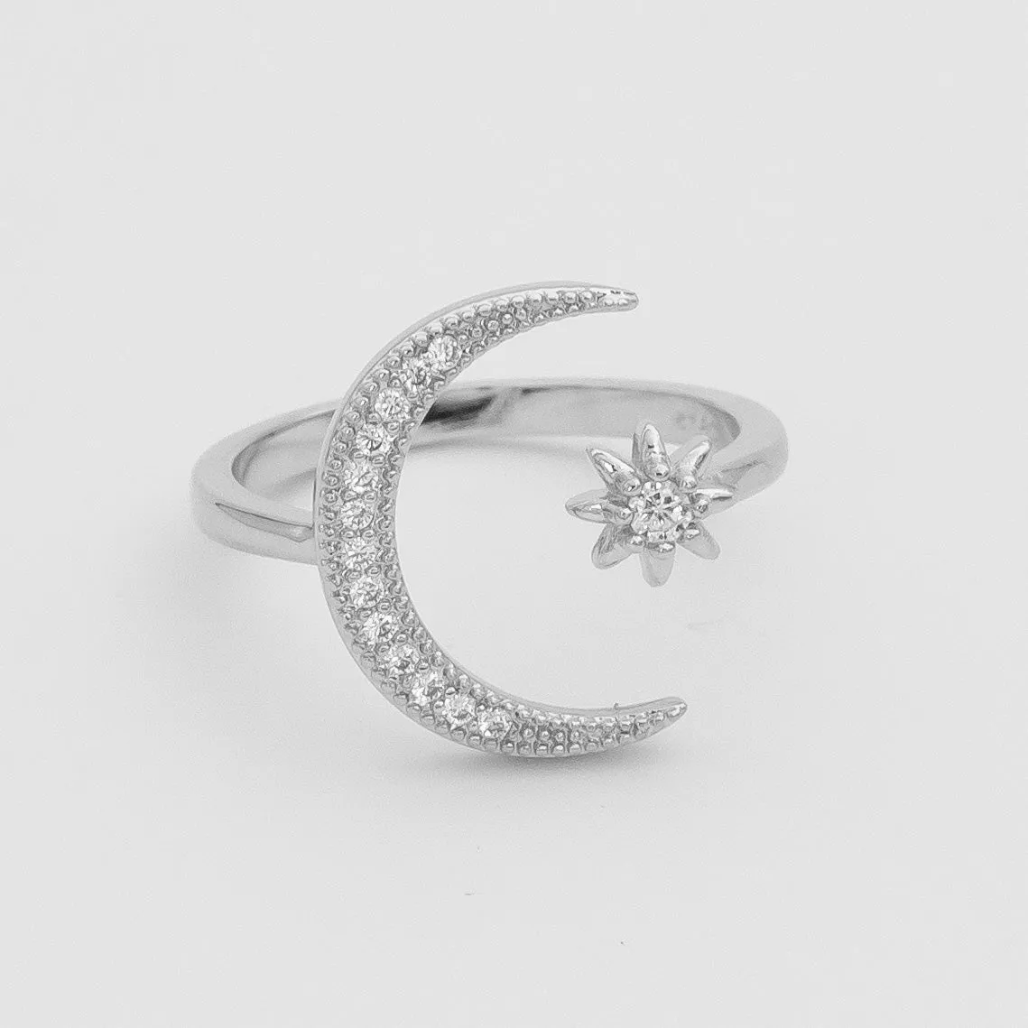 Moon and Star Ring | Sterling Silver sold by PRYA