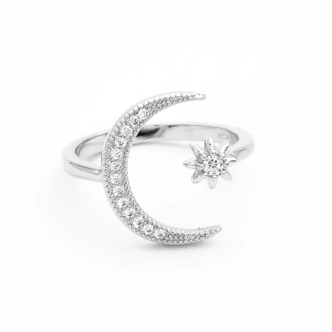 Moon and Star Ring | Sterling Silver sold by PRYA product image thumbnail 3