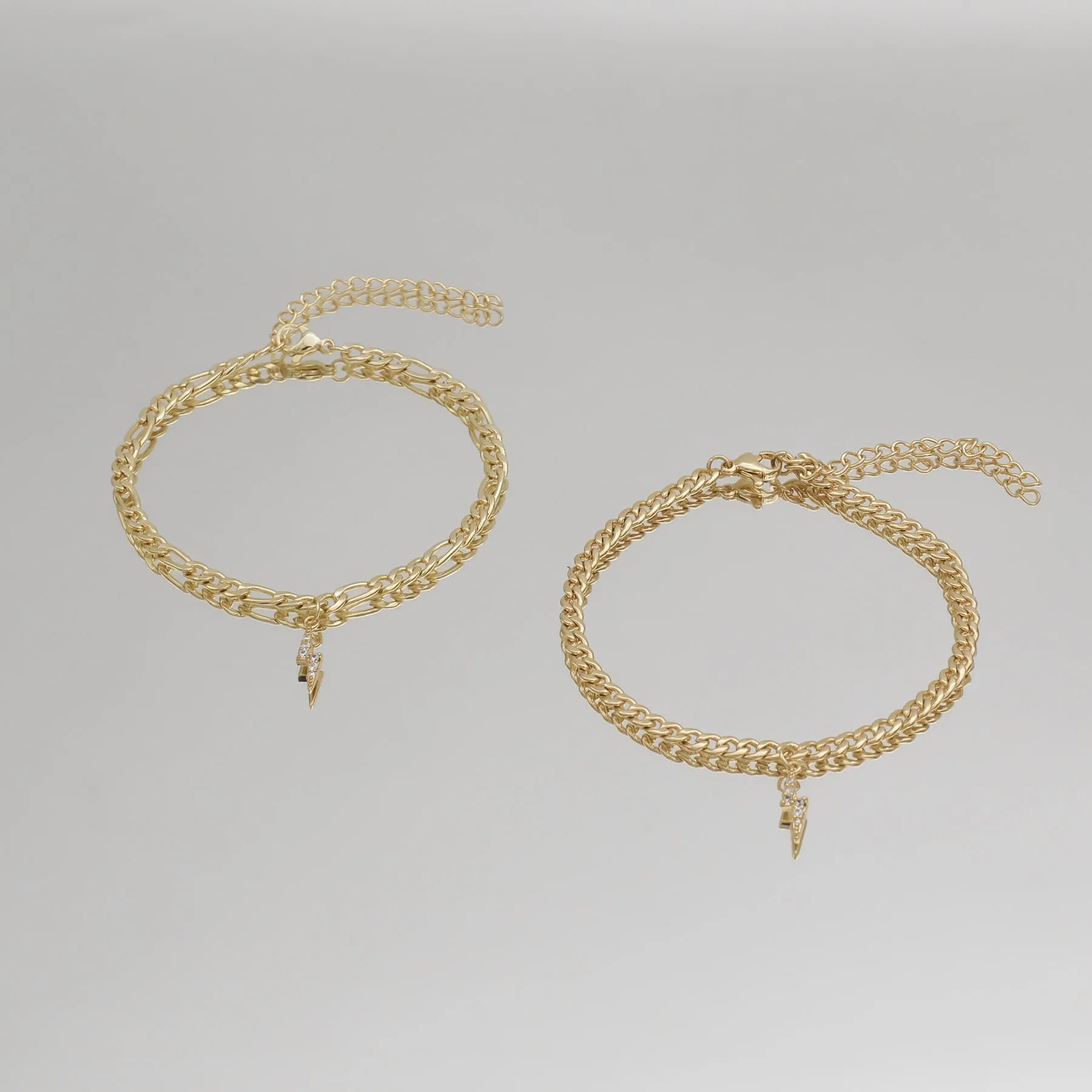 Pave Lightning Bolt Cuban Anklet sold by PRYA product image thumbnail 5