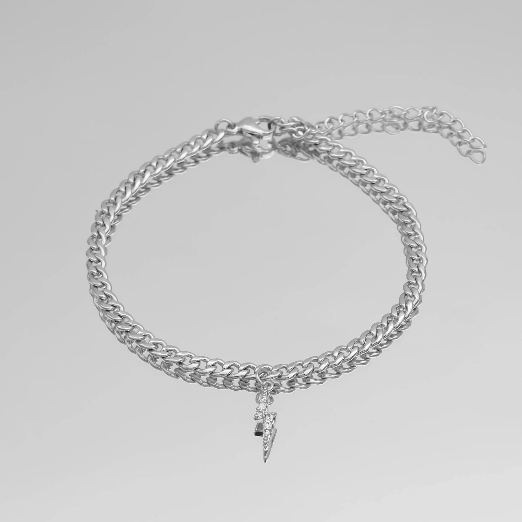 Pave Lightning Bolt Cuban Anklet sold by PRYA product image thumbnail 3