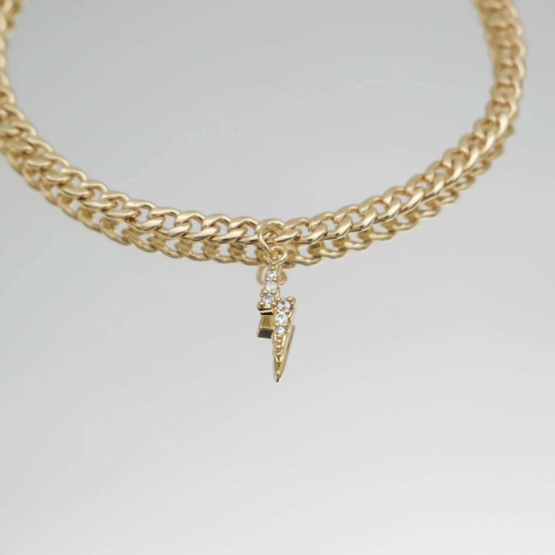 Pave Lightning Bolt Cuban Anklet sold by PRYA product image thumbnail 4