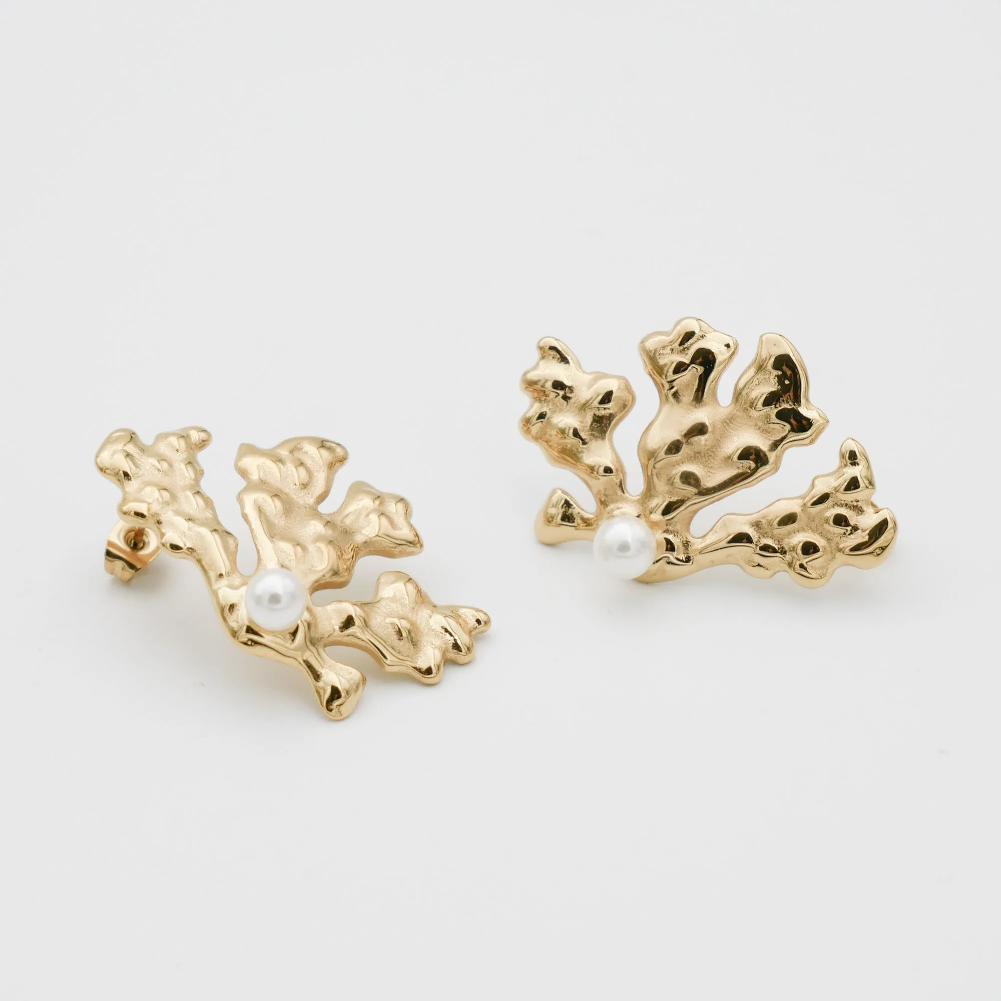 Zeina Pearl Coral Earrings sold by PRYA product image thumbnail 4