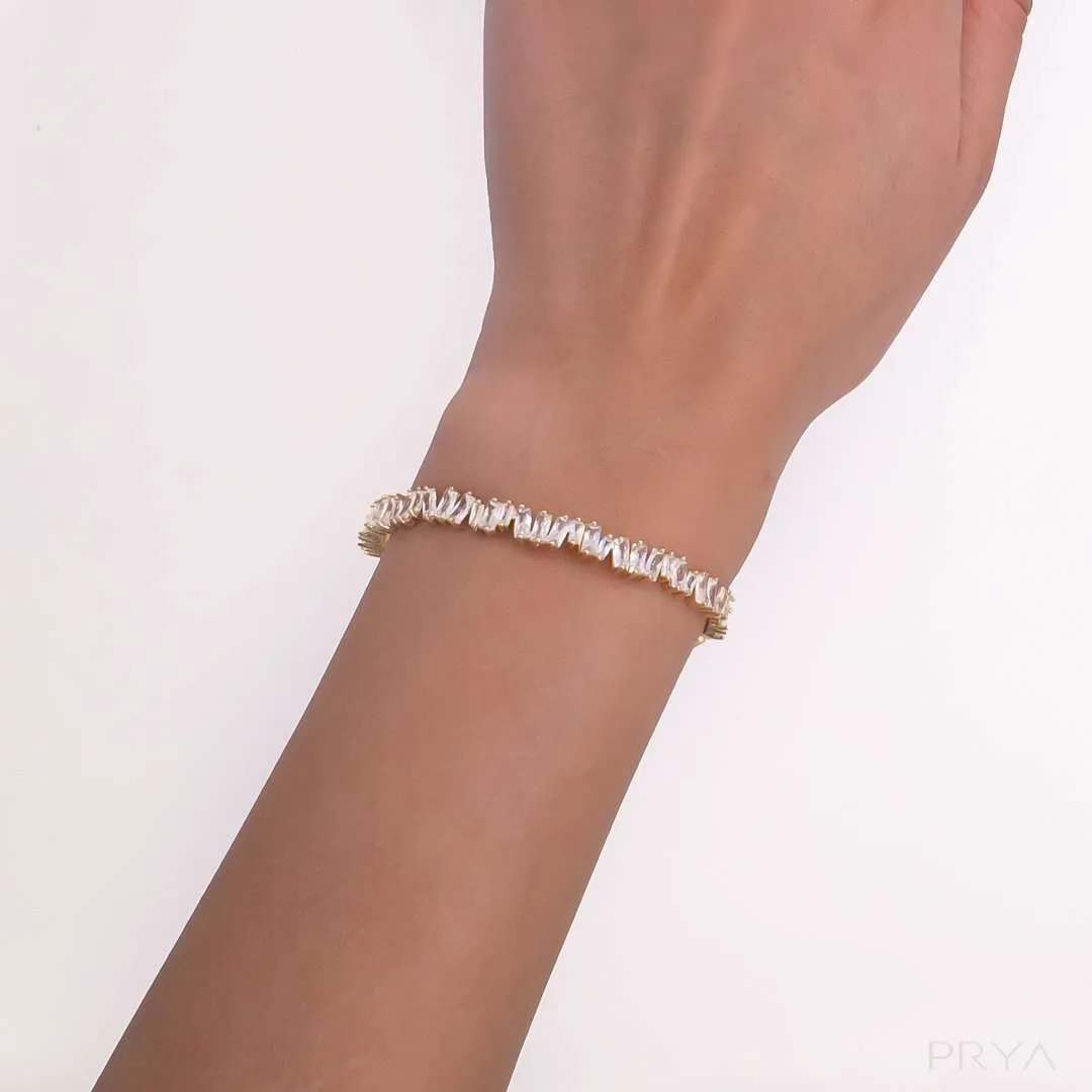 Jada Baguette CZ Bracelet Thin | Gold sold by PRYA product image thumbnail 3