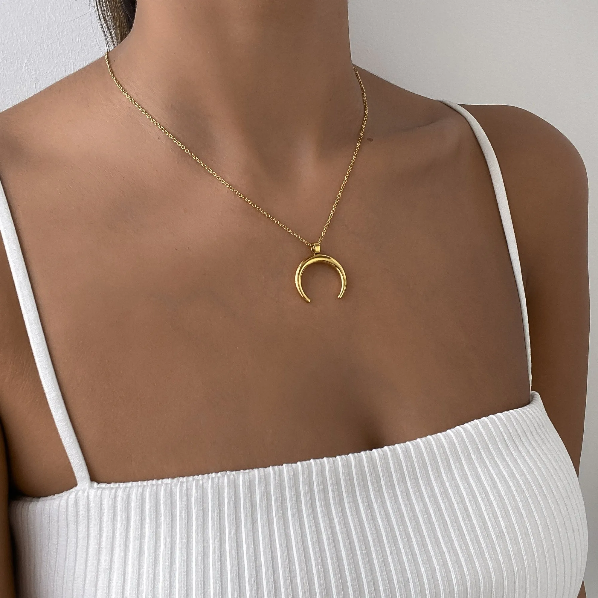 Crescent Moon Necklace sold by PRYA product image thumbnail 3