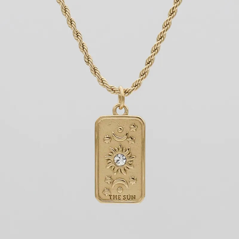 The Sun Tarot Card Necklace sold by PRYA
