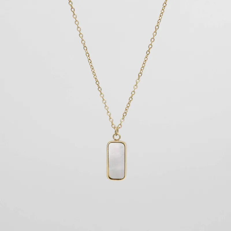 Janelle Opal Tablet Necklace sold by PRYA