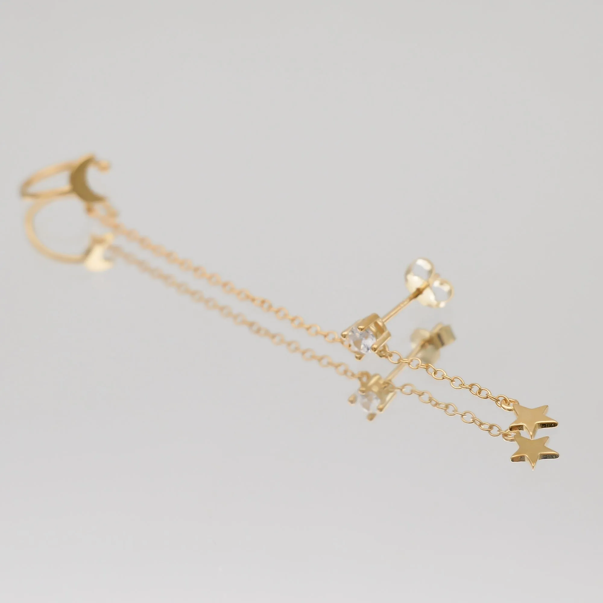 Moon & Star Drop Earring sold by PRYA product image thumbnail 5