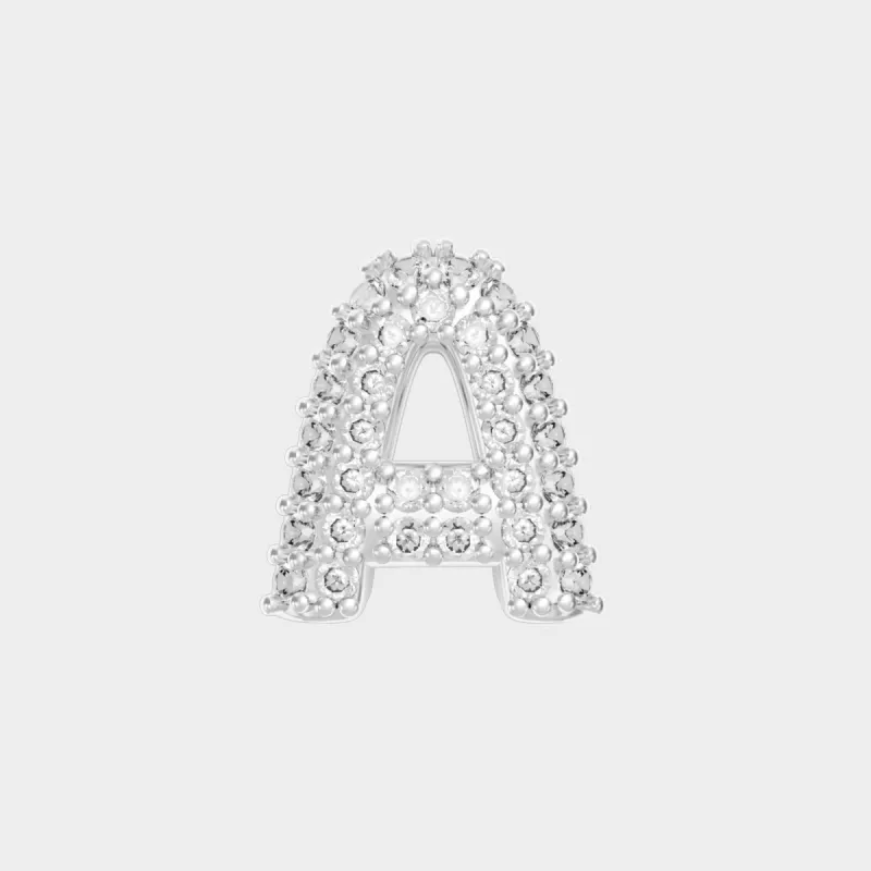 Silver Pave Bubble Letter Charms sold by PRYA