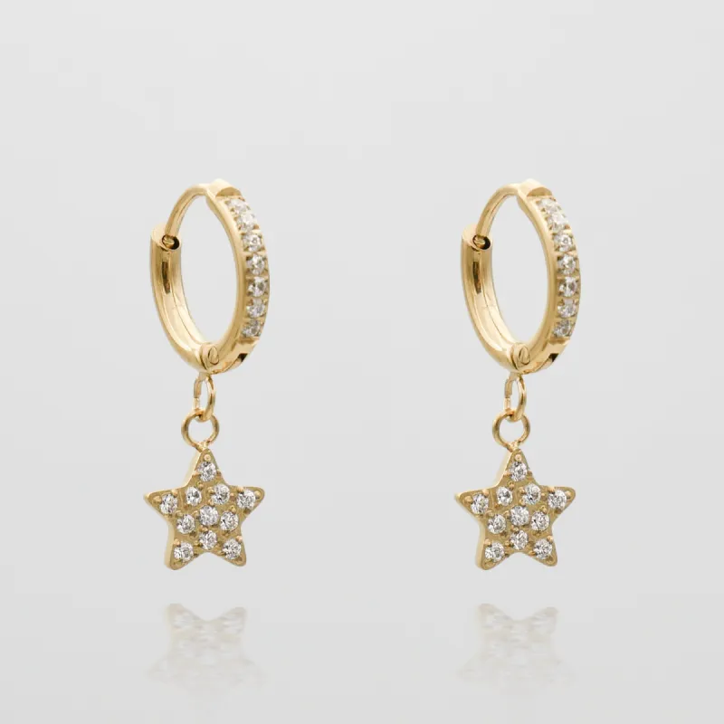 Seren Star Huggie Earrings sold by PRYA