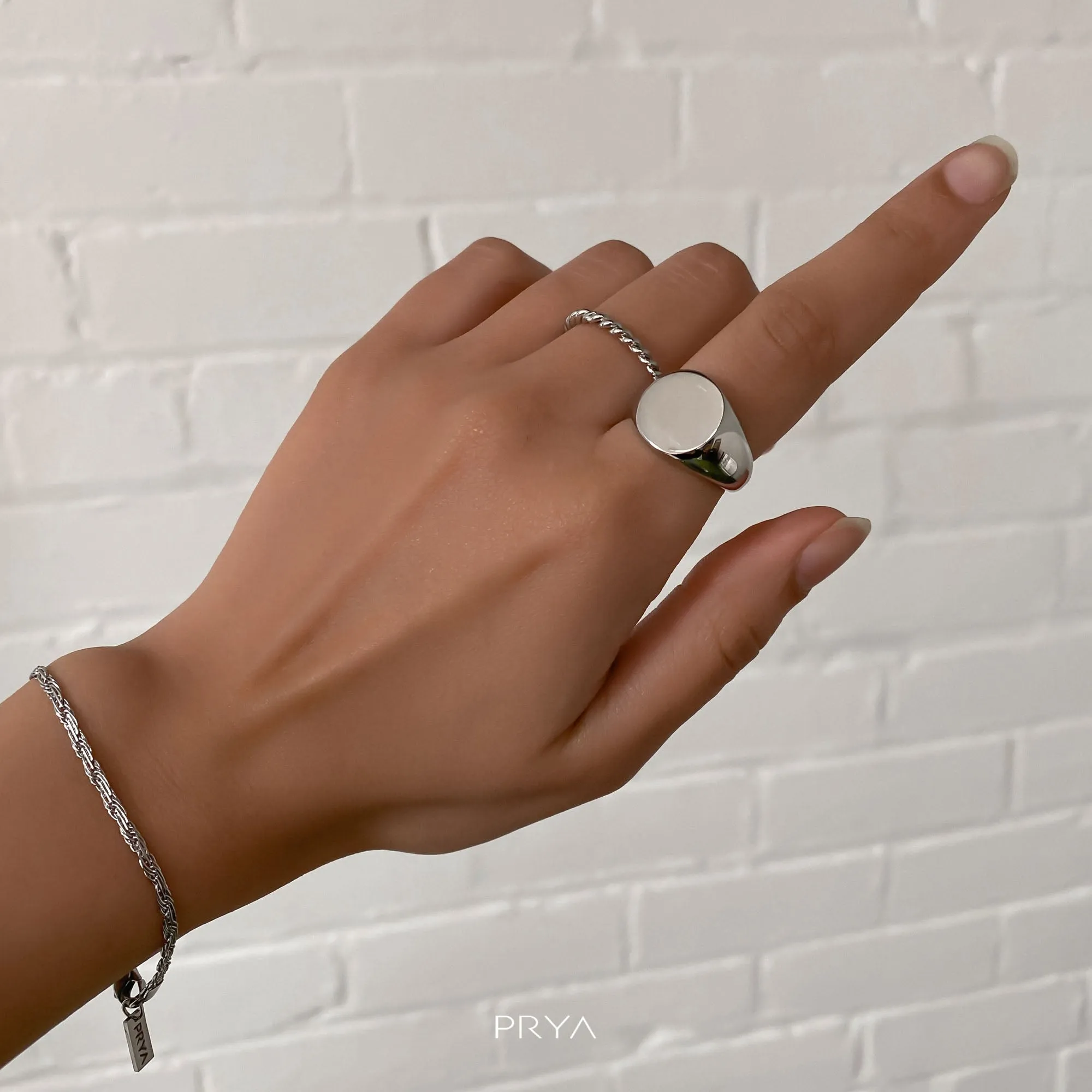 Classic Silver Signet Ring sold by PRYA product image thumbnail 3