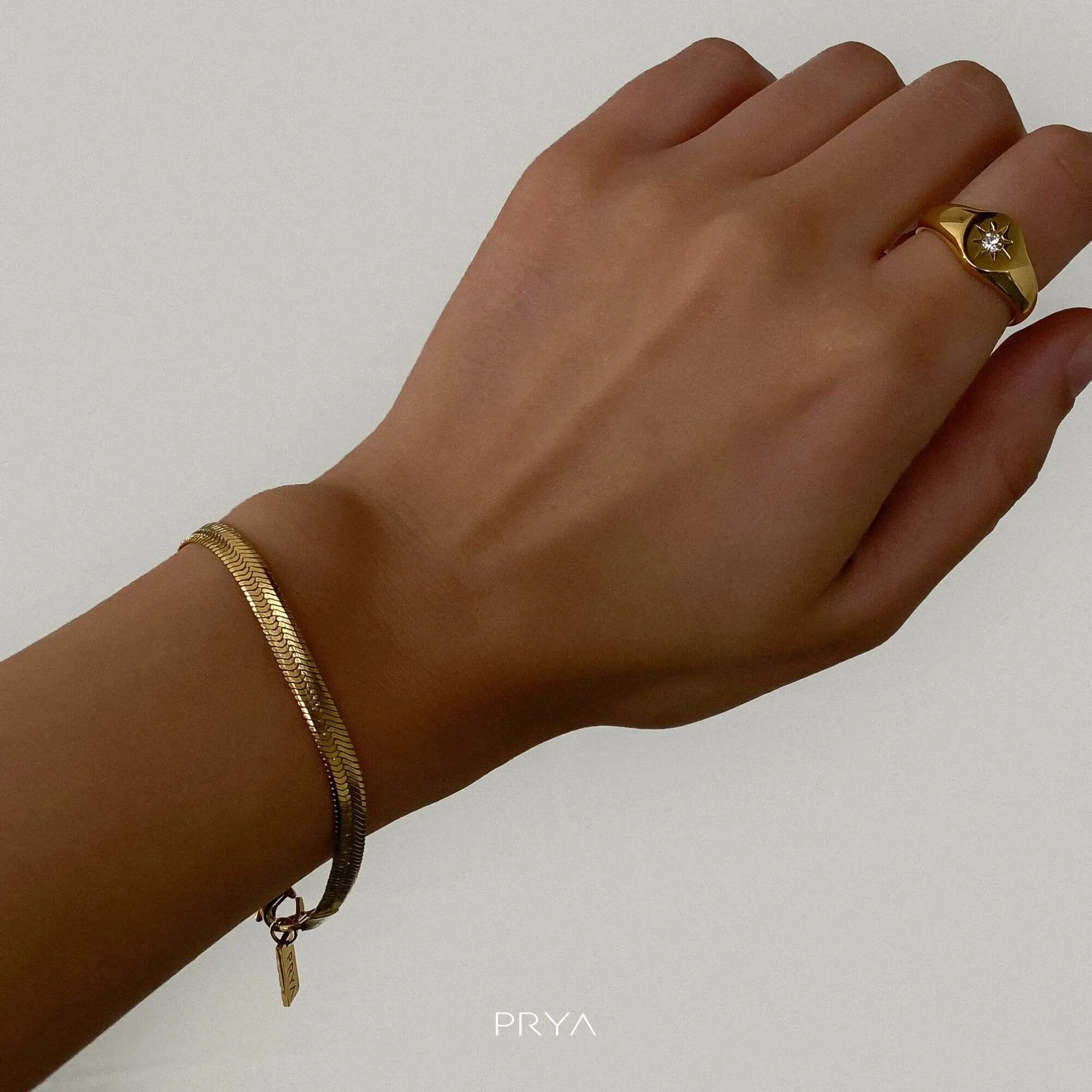 Herringbone Chain Bracelet sold by PRYA product image thumbnail 2