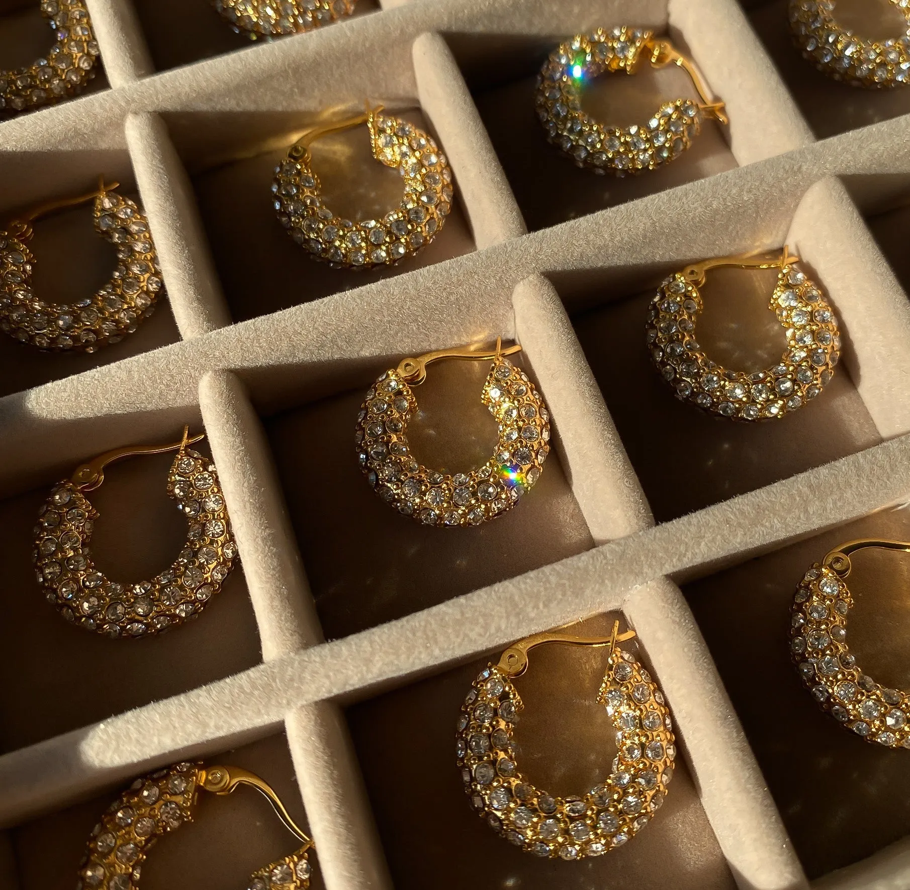 Amiya CZ Hoop Earrings sold by PRYA product image thumbnail 3