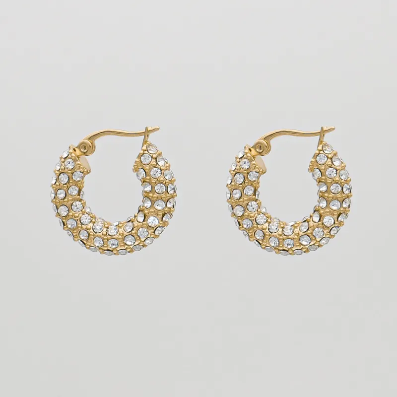 Amiya CZ Hoop Earrings sold by PRYA