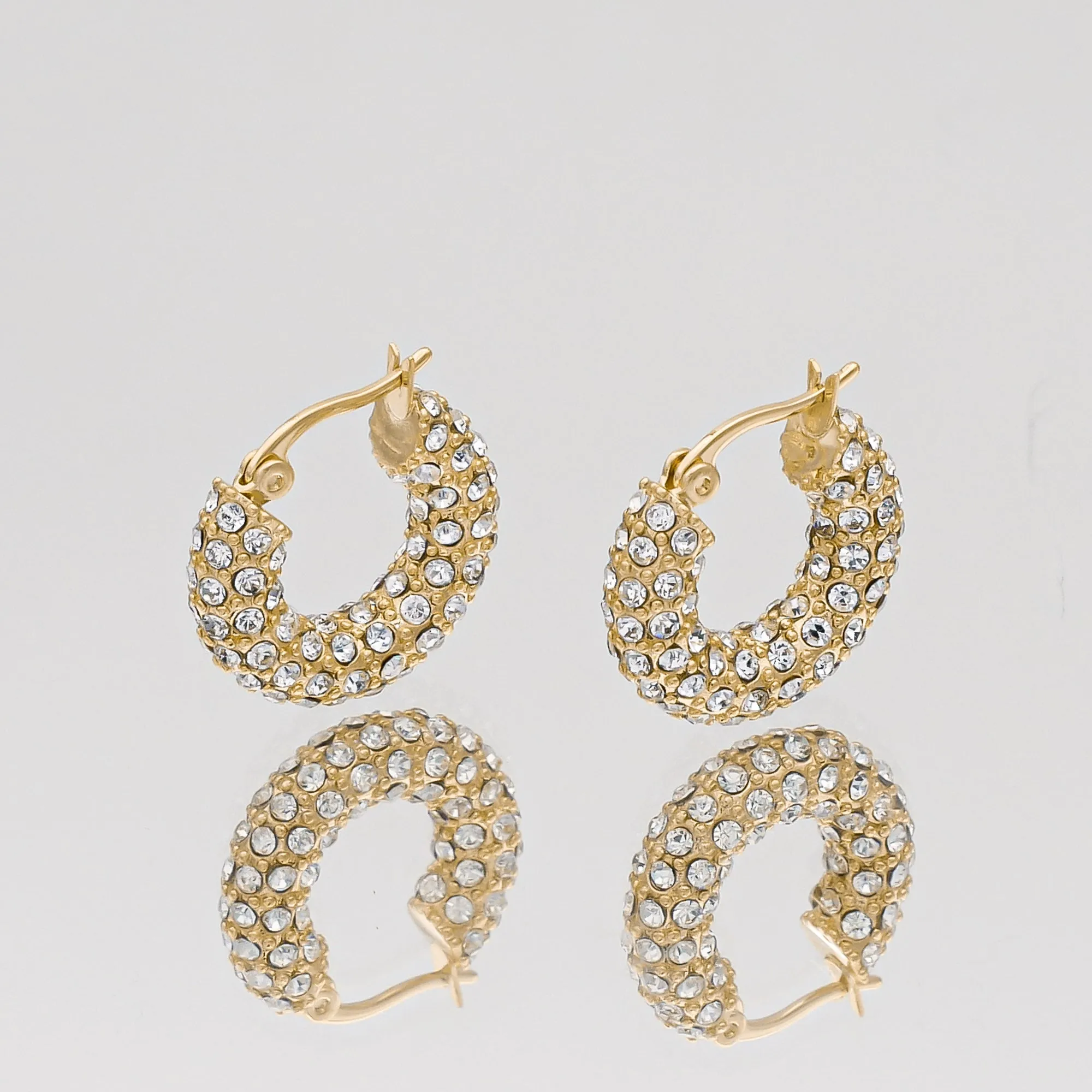 Amiya CZ Hoop Earrings sold by PRYA product image thumbnail 5