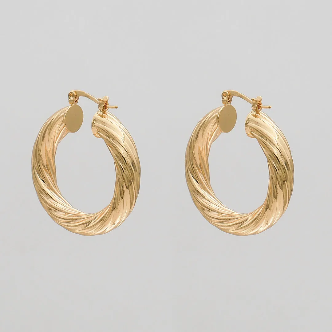 Sara Thick Hoops sold by PRYA product image thumbnail 3