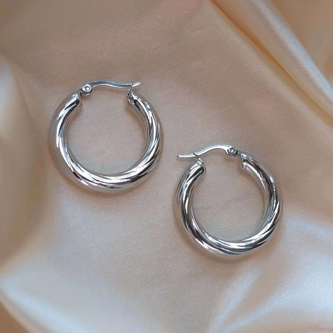 Sara Thick Hoops sold by PRYA product image thumbnail 4