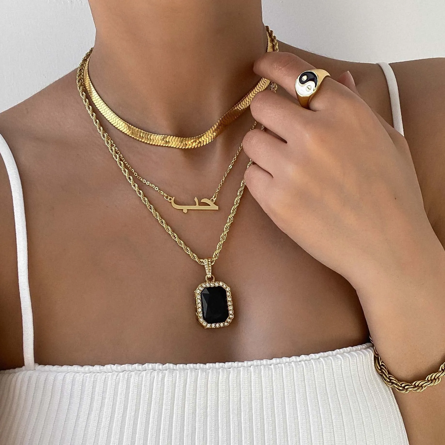 Chunky Herringbone Snake Necklace sold by PRYA product image thumbnail 2