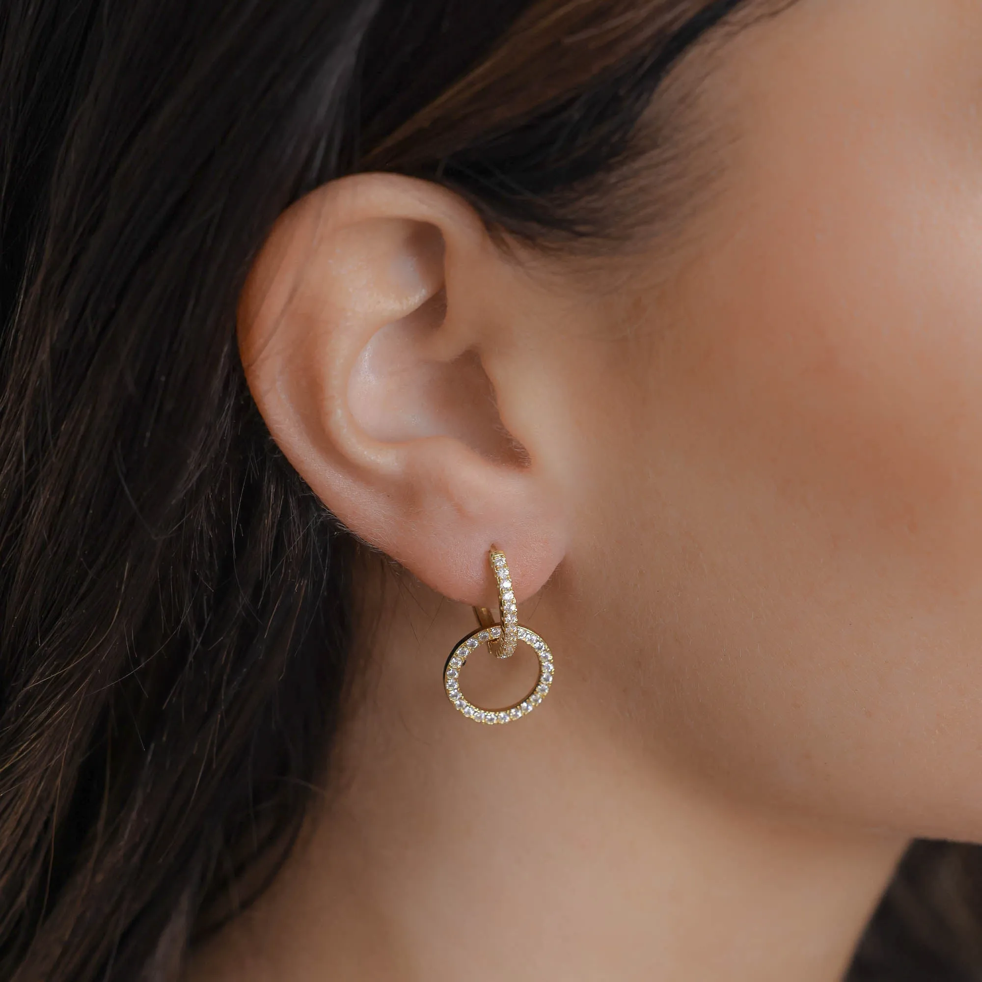 Isla Interlocking Huggie Earrings sold by PRYA product image thumbnail 2