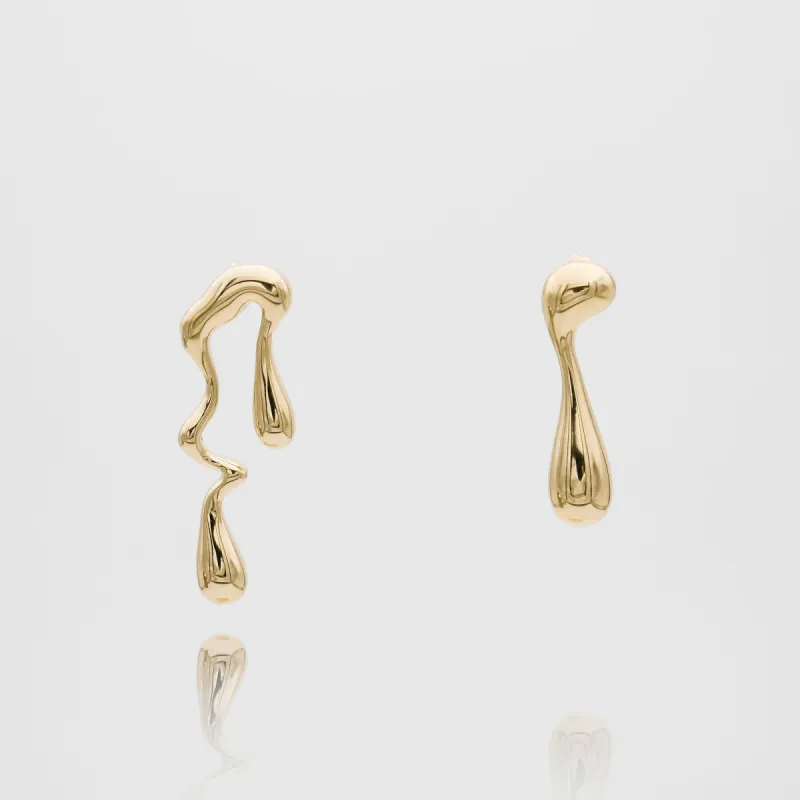 Soraya Asymmetric Drop Earrings sold by PRYA
