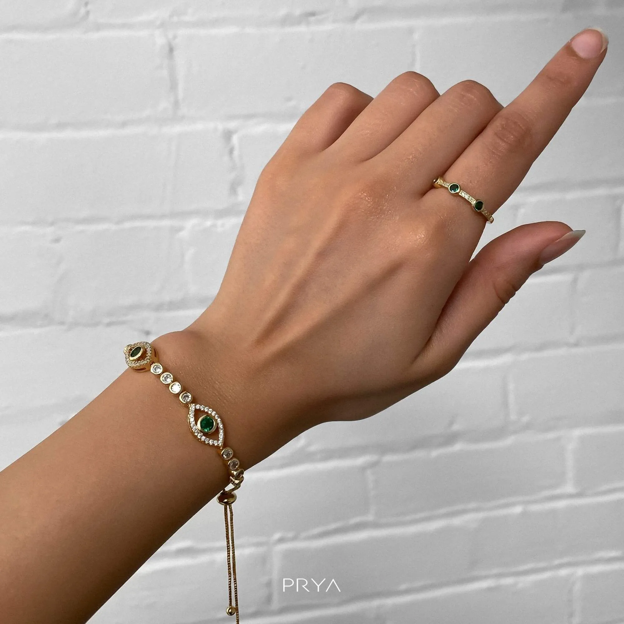 Lila Horus Eye Bracelet | Gold sold by PRYA product image thumbnail 2