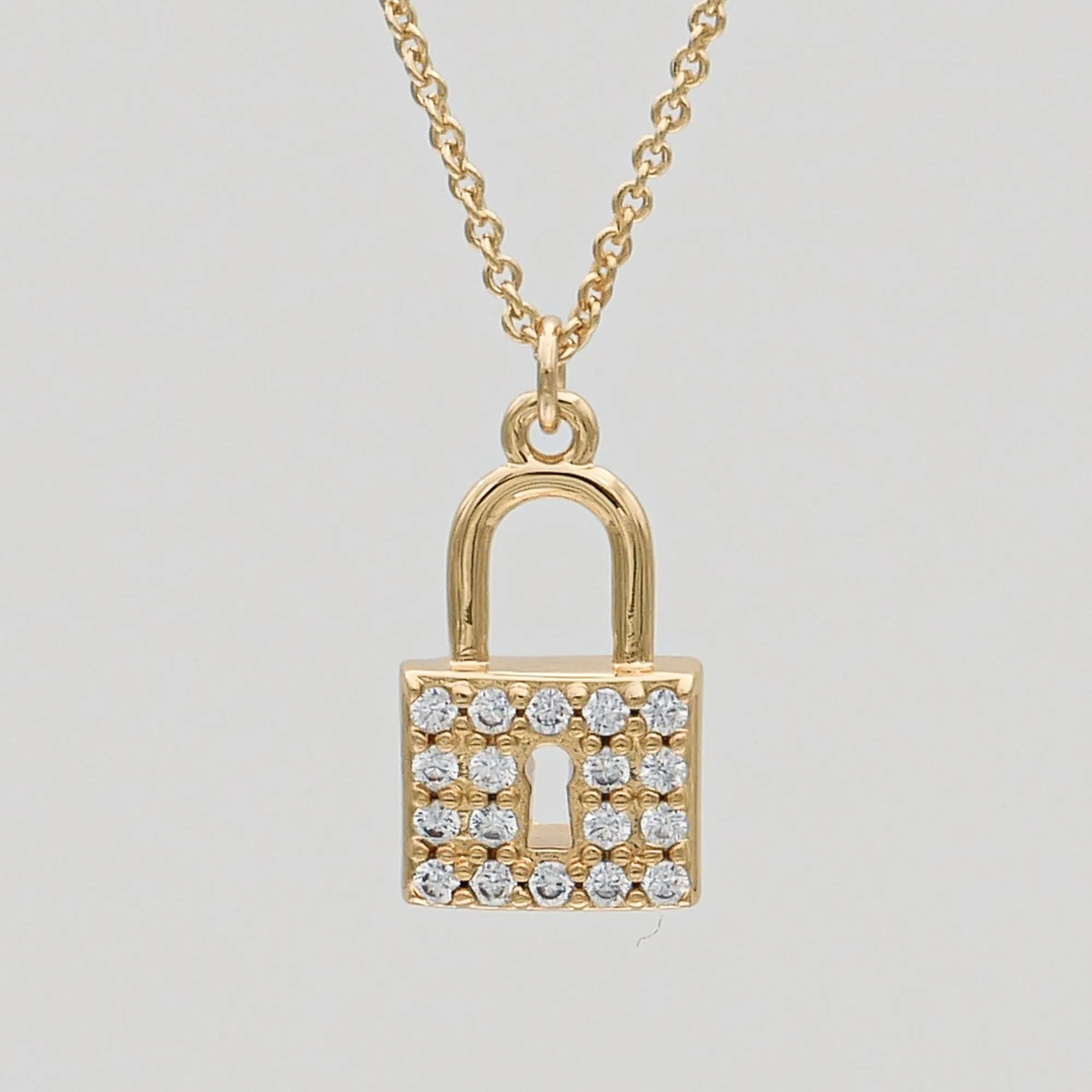 Sarai CZ Lock Necklace sold by PRYA product image thumbnail 3
