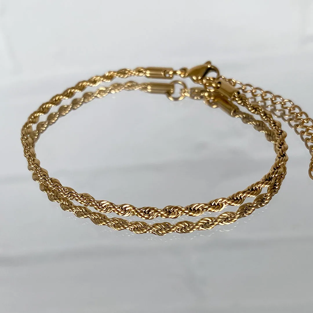Rope Chain Anklet | Gold sold by PRYA product image thumbnail 5