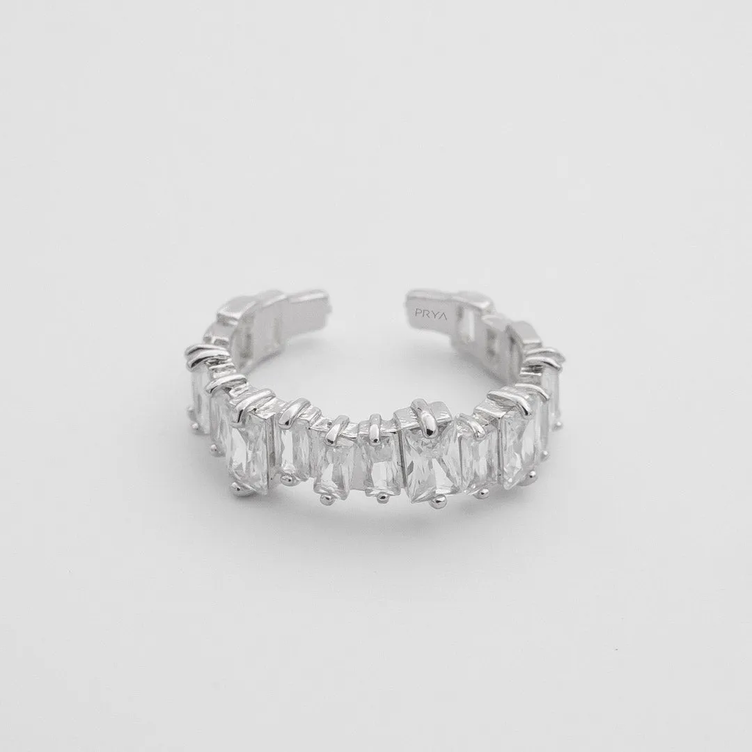 Jada Baguette Cut CZ Adjustable Ring | Silver sold by PRYA product image thumbnail 3