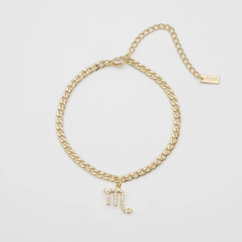 Pave Zodiac Symbol Anklet sold by PRYA