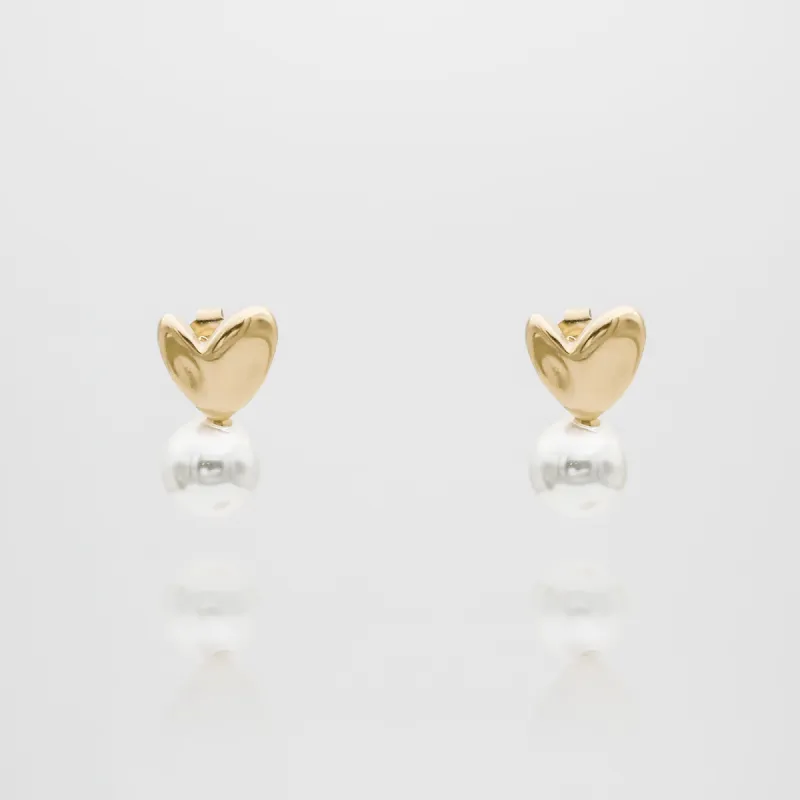 Demi Heart & Pearl Earrings sold by PRYA