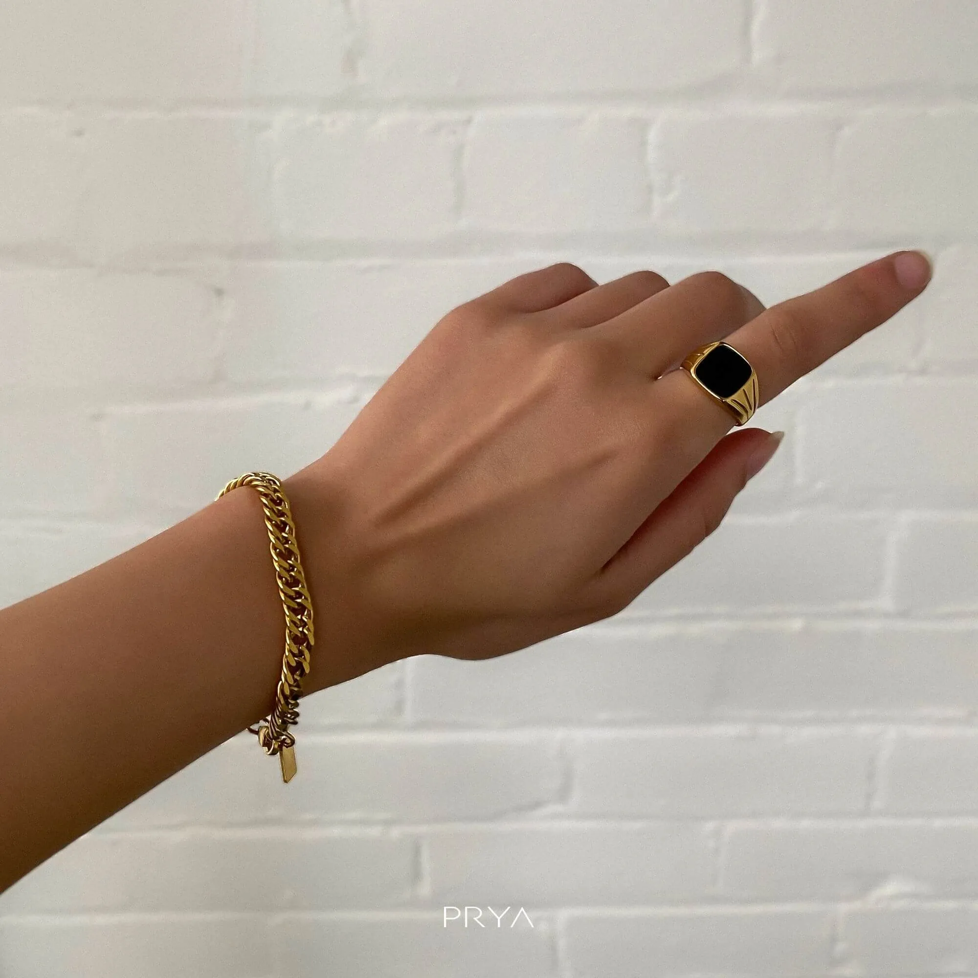 Double Link Curb Chain Bracelet sold by PRYA product image thumbnail 2