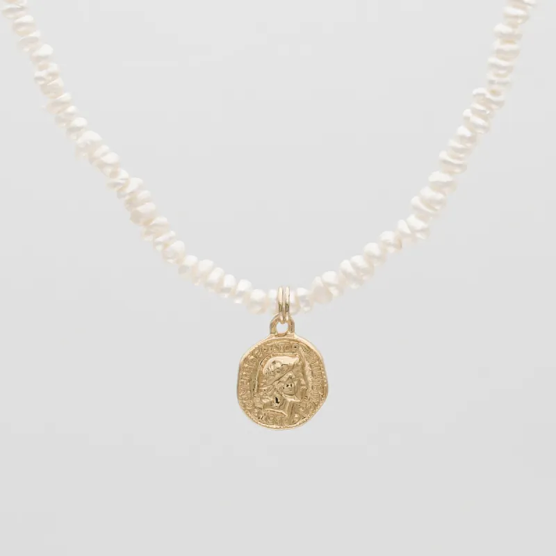 Emily Coin Pearl Necklace sold by PRYA