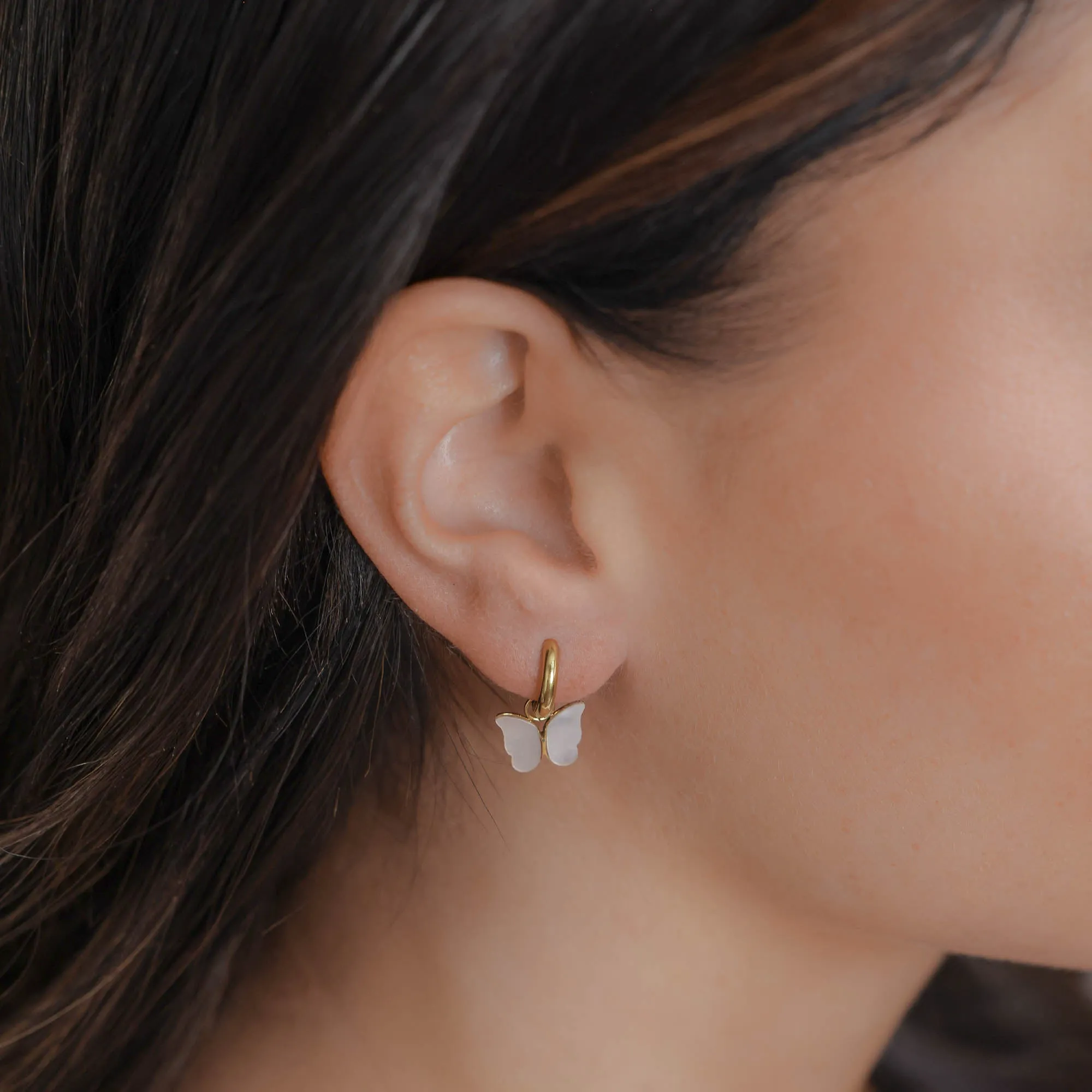 Butterfly Huggie Earrings sold by PRYA product image thumbnail 2