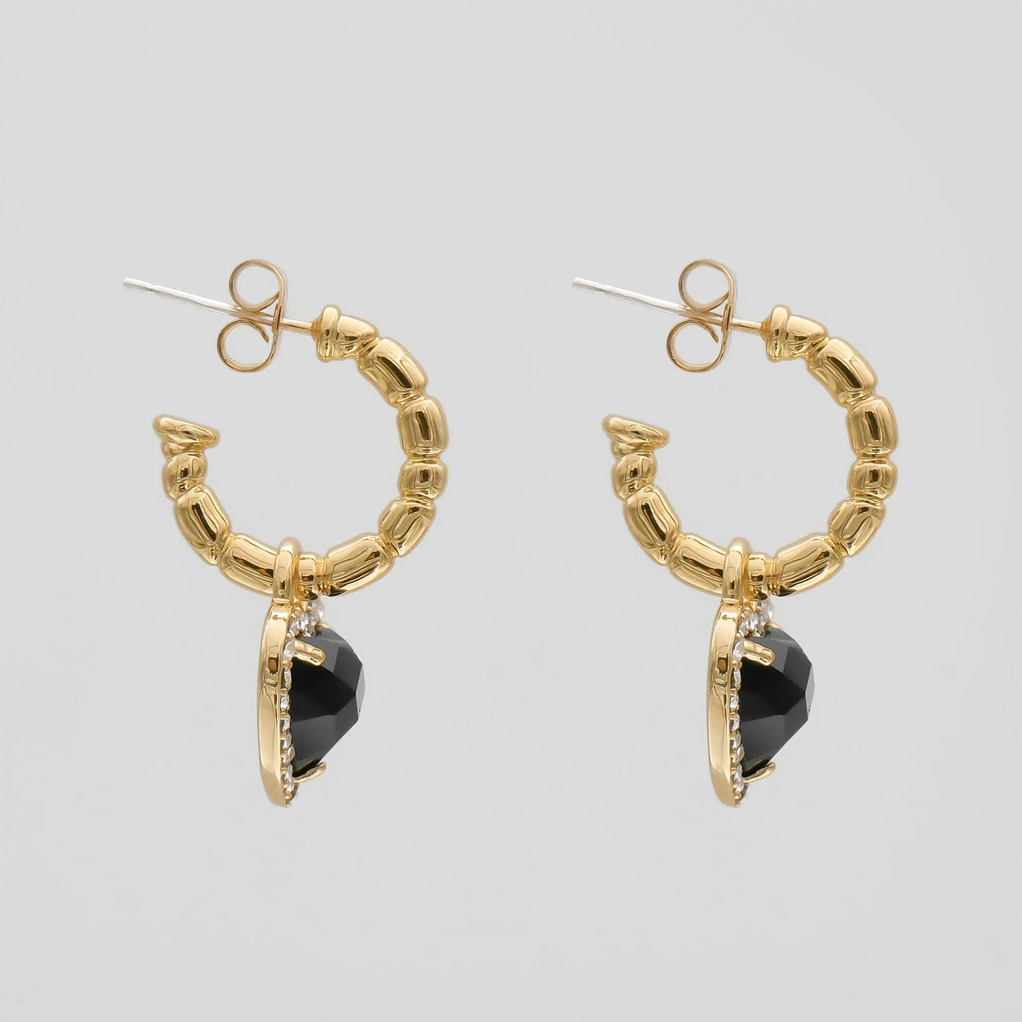 Louisa Onyx Heart Earrings sold by PRYA product image thumbnail 2