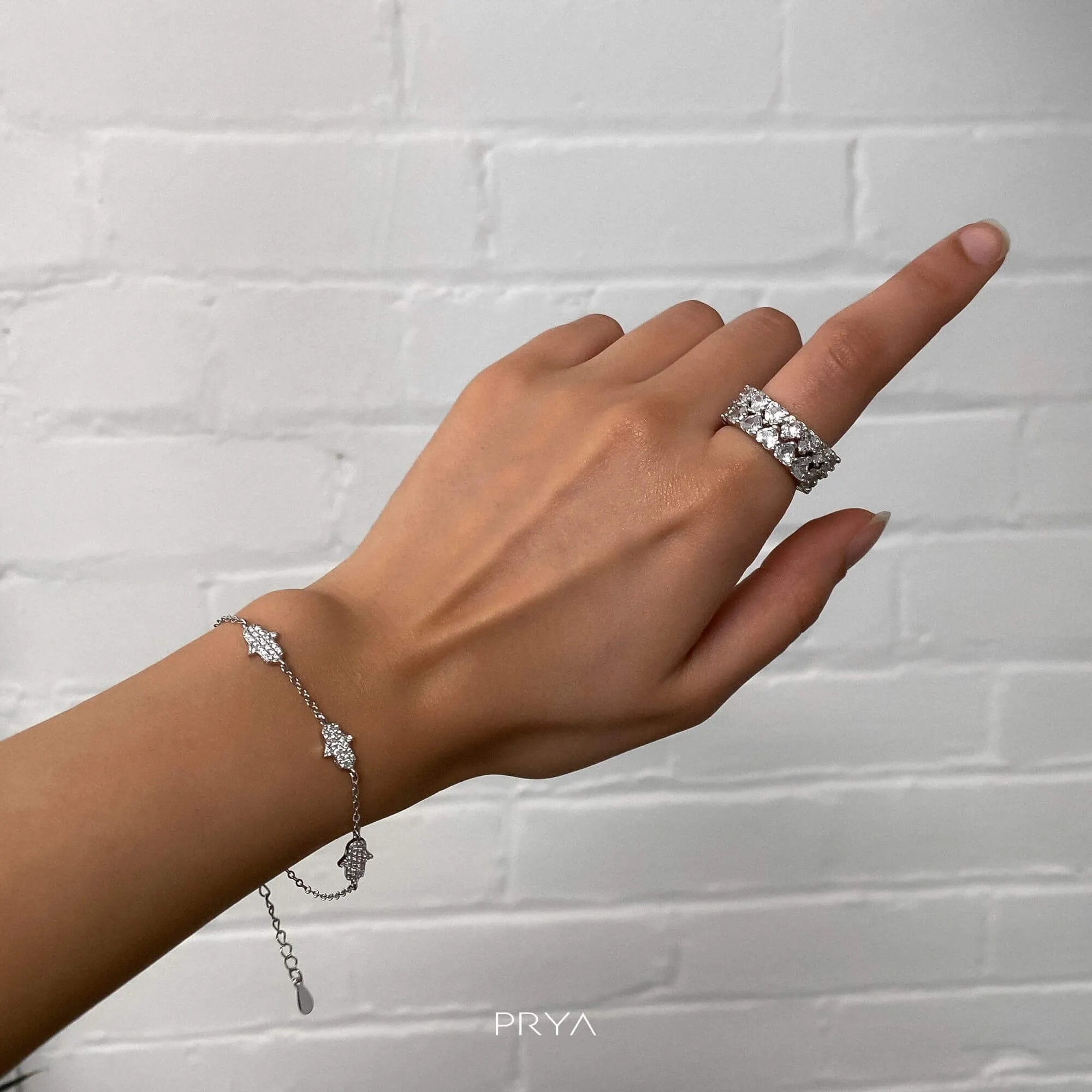 Hand of Hamsa Bracelet | Silver sold by PRYA product image thumbnail 2