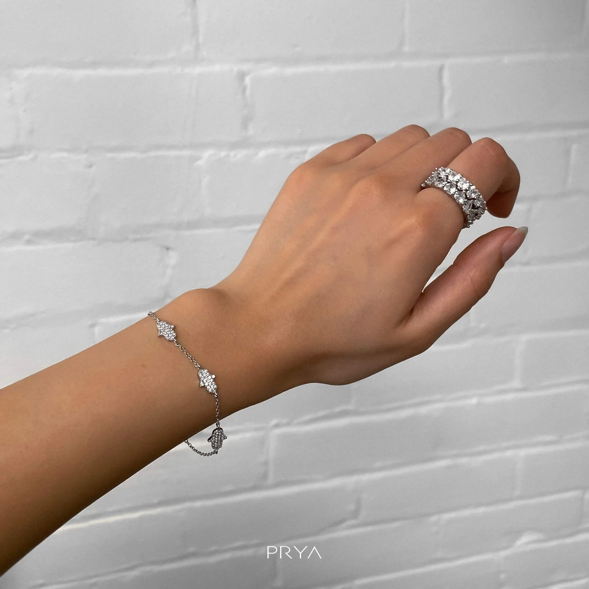 Hand of Hamsa Bracelet | Silver sold by PRYA product image thumbnail 4
