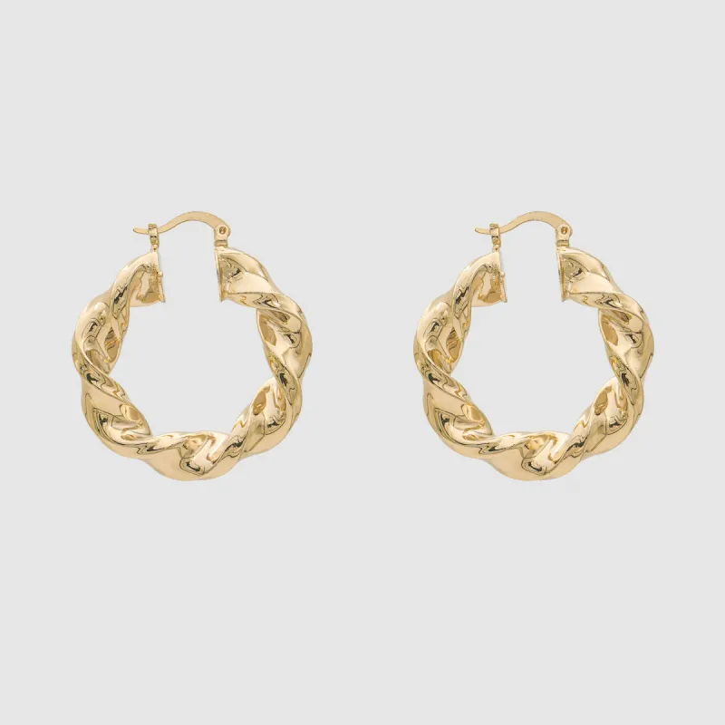 Maya Thick Twisted Hoops sold by PRYA
