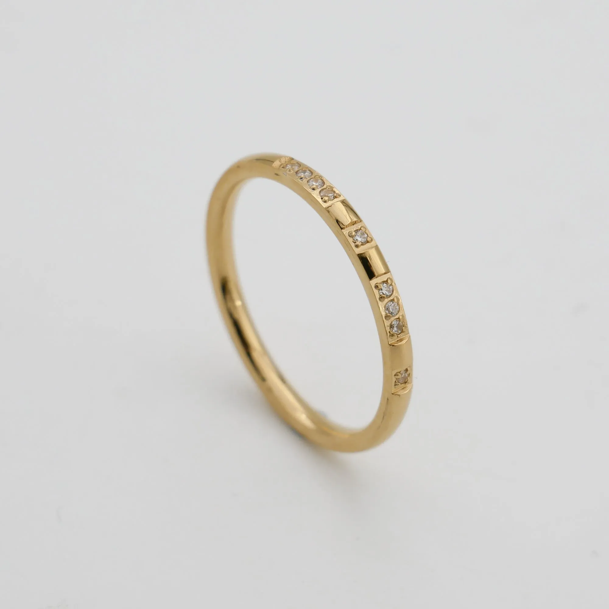 Leila Thin CZ Band Ring sold by PRYA
