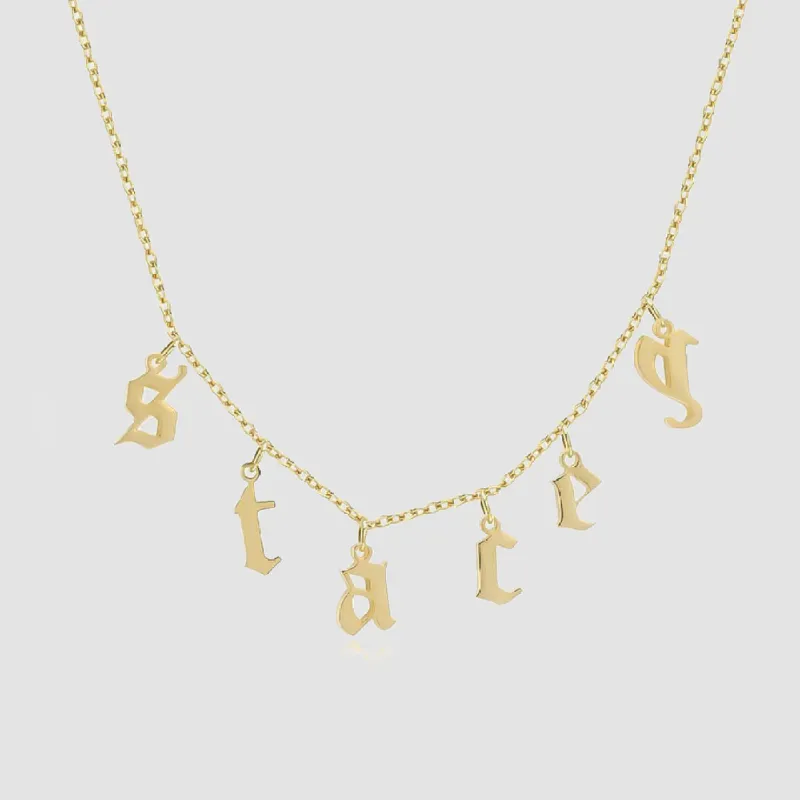 Old English Suspended Name Necklace sold by PRYA