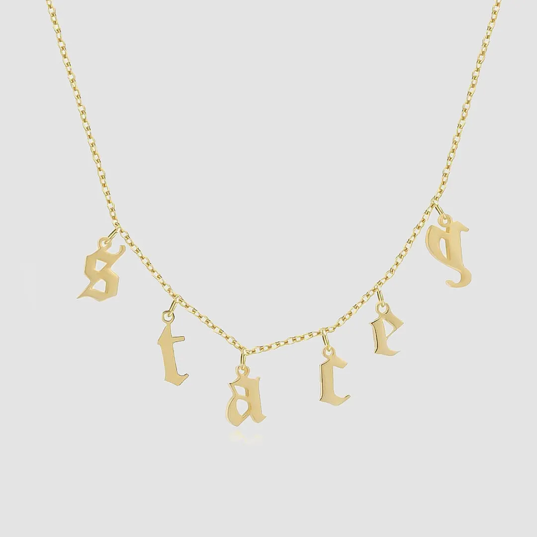 Old English Suspended Name Necklace sold by PRYA