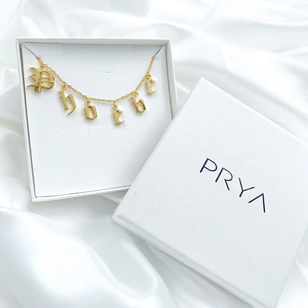 Old English Suspended Name Necklace sold by PRYA product image thumbnail 4