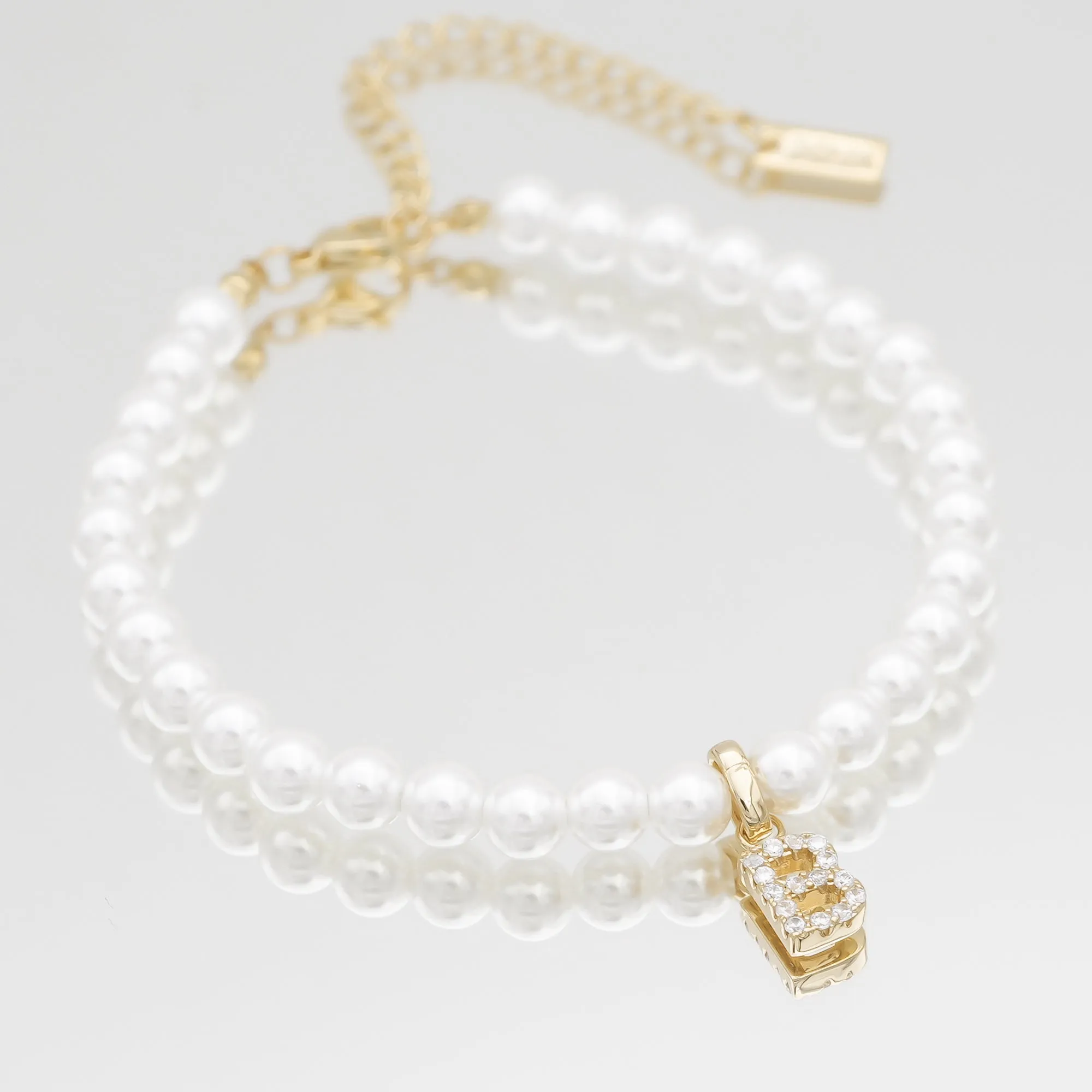 Pave Pearl Initial Bracelet sold by PRYA product image thumbnail 4