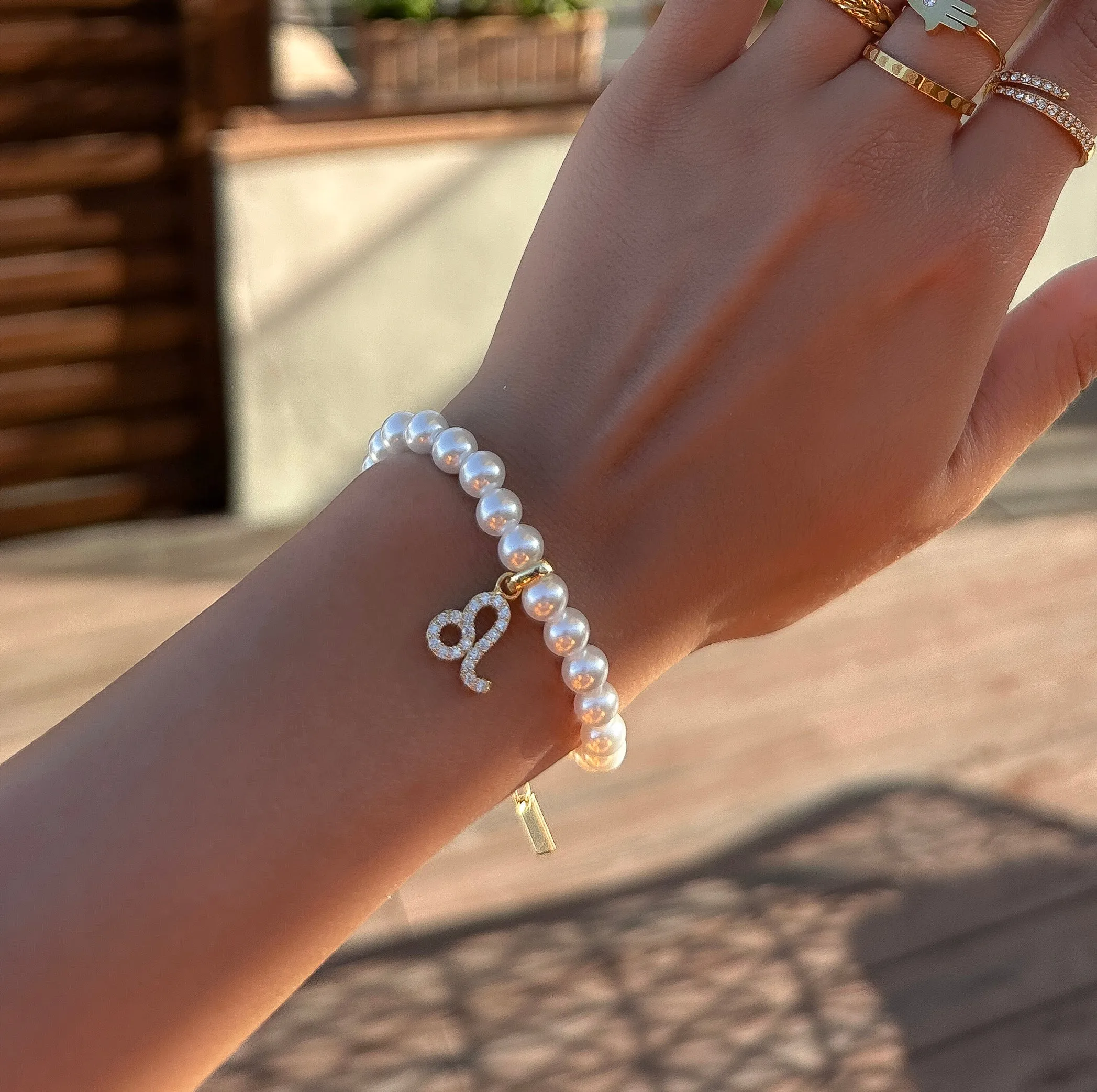Pave Pearl Zodiac Bracelet sold by PRYA product image thumbnail 2